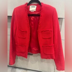 L’AGENCE red tweed blazer size 4